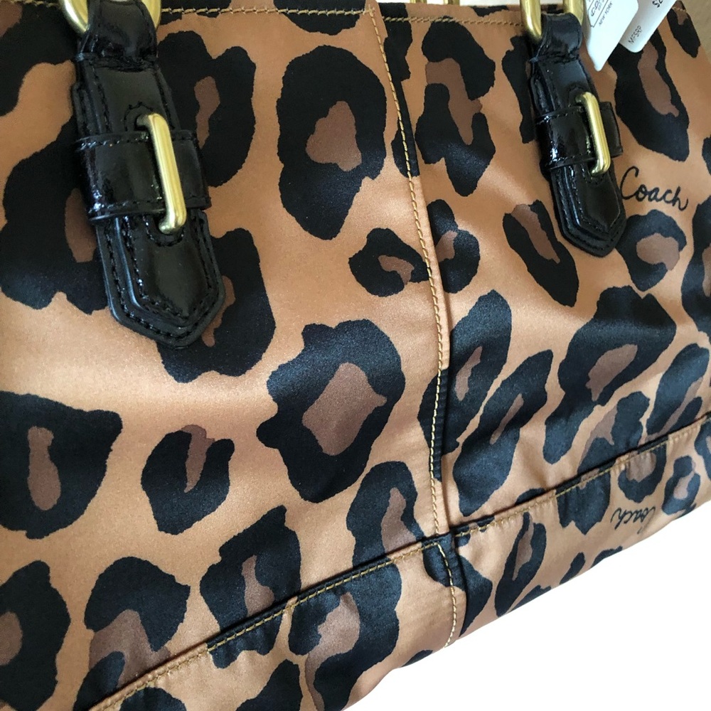 Coach leopard handbag NWT with dust bag  purse - Picture 2 of 9